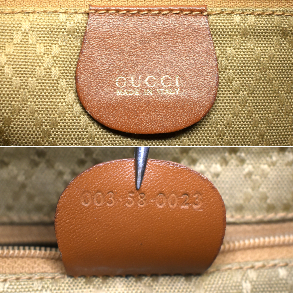 Gucci Leather Backpack Rucksack Drawstring Brown - image 8